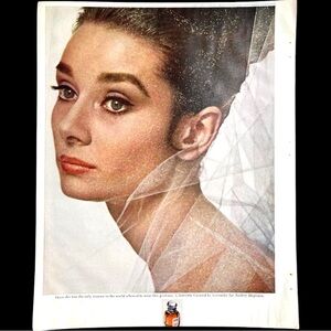 Original 1965 Audrey Hepburn Forbidden Givenchy Luxury Press Advertisement